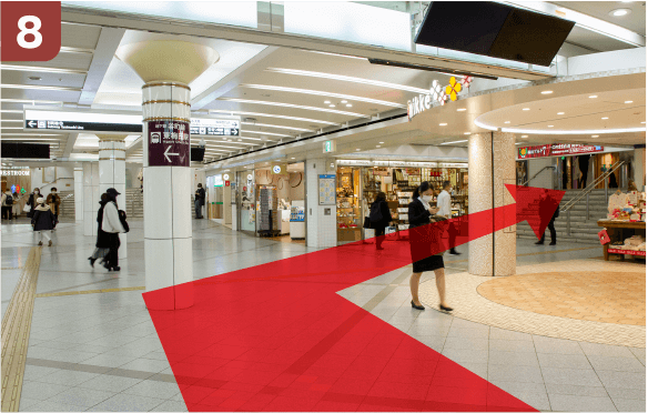 阪急大阪梅田駅3階改札からの道順a-8