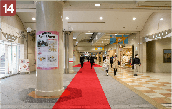 阪急大阪梅田駅3階改札からの道順a-14