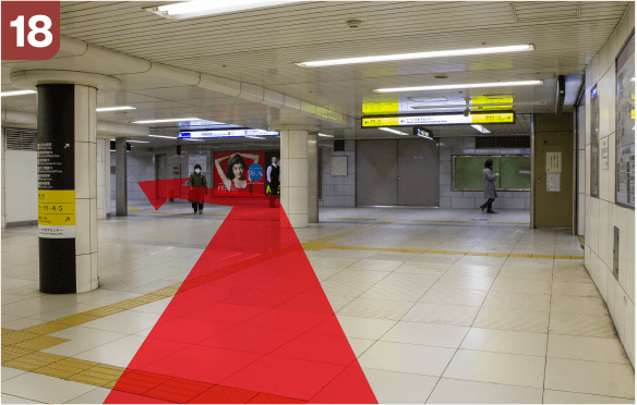 阪急大阪梅田駅3階改札からの道順a-18