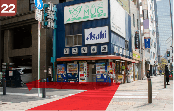 阪急大阪梅田駅3階改札からの道順a-22