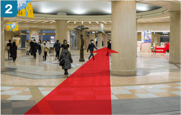 阪神電車大阪梅田駅百貨店口からの道順-2