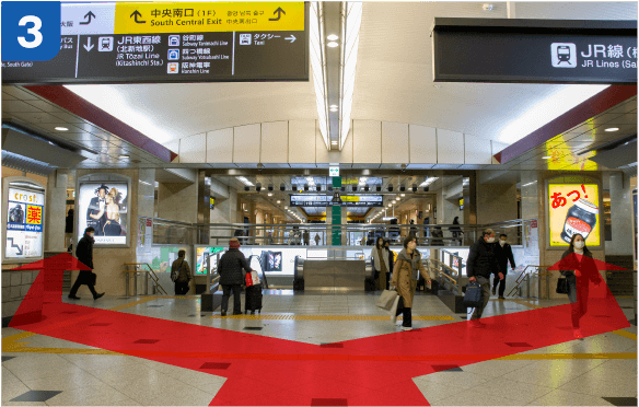 JR大阪駅中央口からの道順a-3