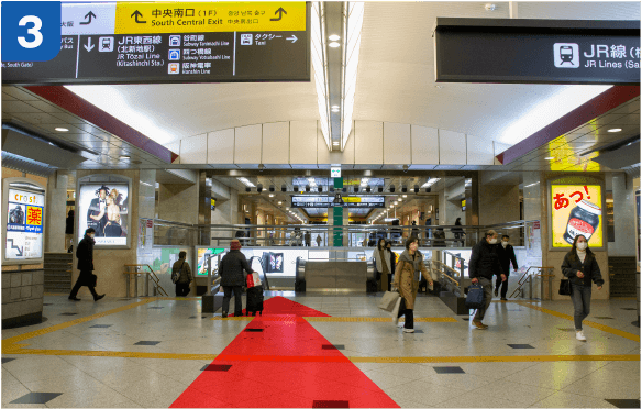 JR大阪駅中央口からの道順c-3