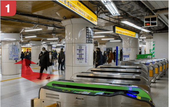 御堂筋線梅田駅南改札からの道順-1