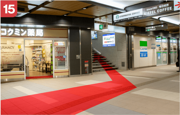 御堂筋線梅田駅南改札からの道順-15