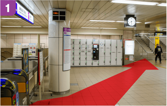 谷町線東梅田駅中央口からの道順a-1