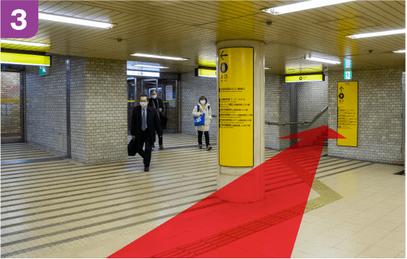 谷町線東梅田駅中央口からの道順a-3