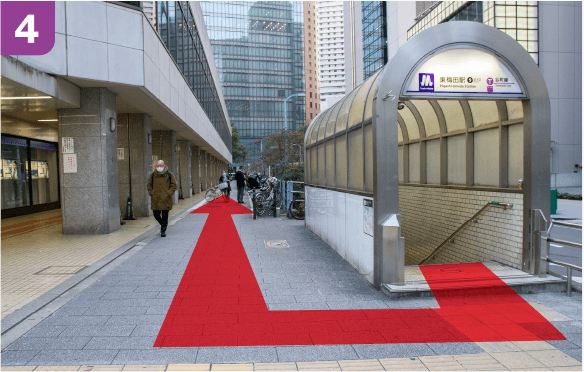 谷町線東梅田駅中央口からの道順a-4