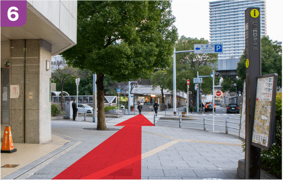 谷町線東梅田駅中央口からの道順a-6