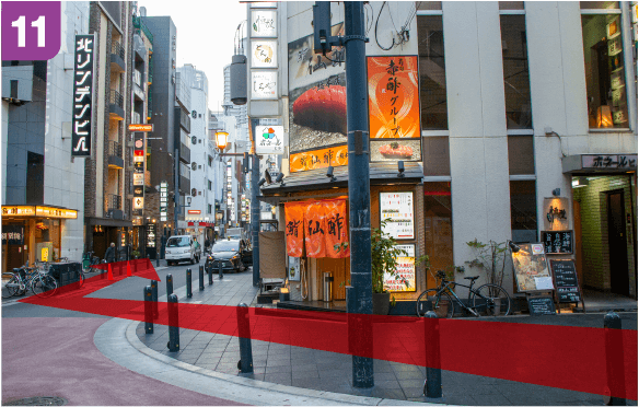 谷町線東梅田駅中央口からの道順a-11