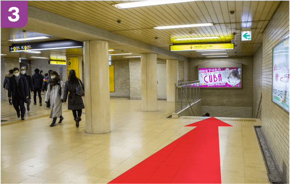 谷町線東梅田駅中央口からの道順b-3