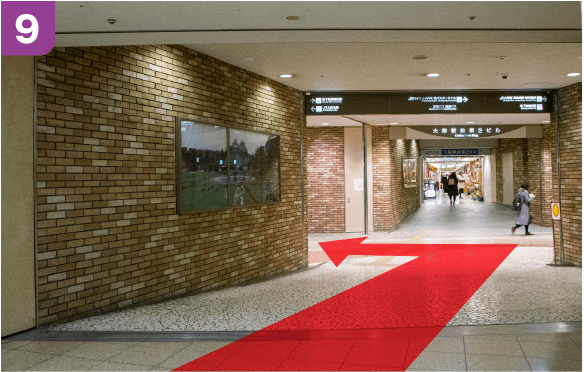 谷町線東梅田駅中央口からの道順b-9