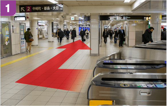 谷町線東梅田駅中央口からの道順c-1