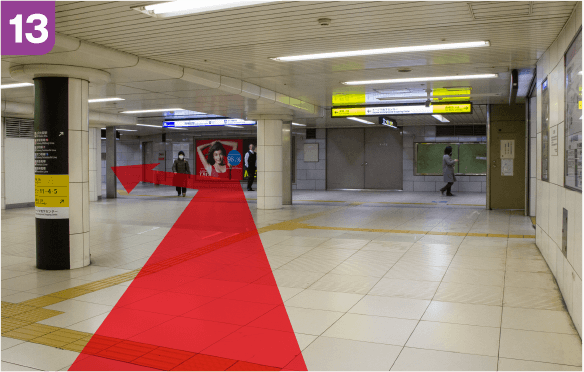 谷町線東梅田駅中央口からの道順c-13