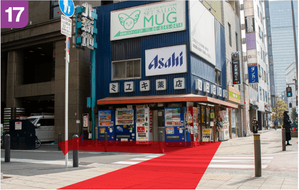 谷町線東梅田駅中央口からの道順c-17