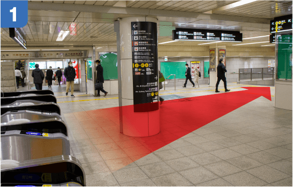 四ツ橋線西梅田駅西口からの道順-1